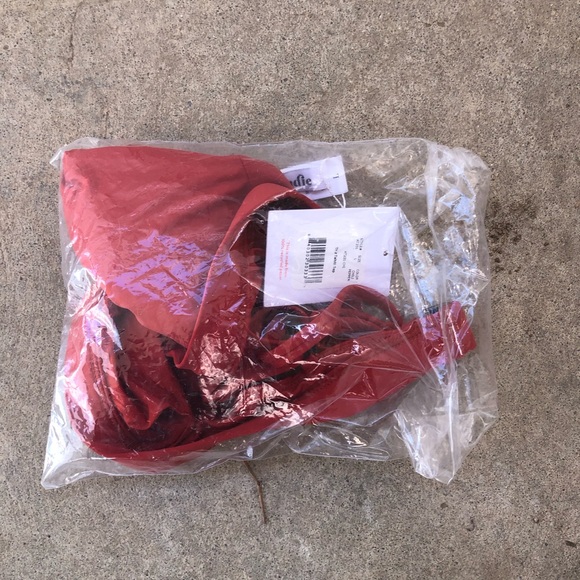 Andie Swim The Tahiti Bikini Top Chili Pepper Red Plunge Bathing Suit Size Large - Picture 6 of 6